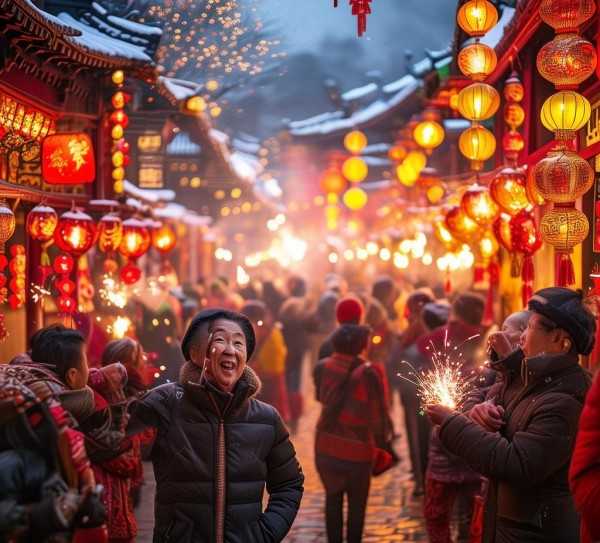 春节盛景，传统节日的欢悦画卷