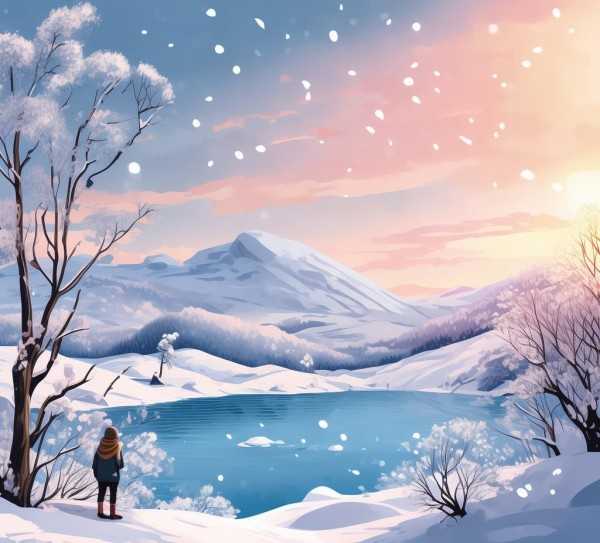 雪域诗韵，冬日画卷中的诗意句集