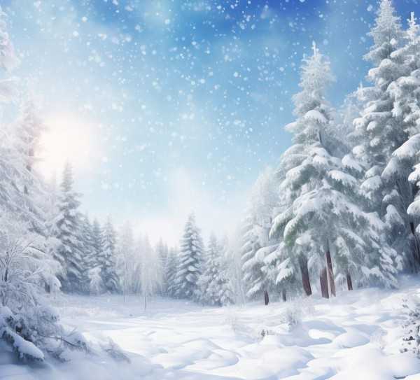 冬日雪景画卷，纯净与宁静的冬日诗篇
